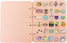 Enamel Pin Display Book with 4 Flip-Pages, 120 Pin Capacity Pins Storage Organiz
