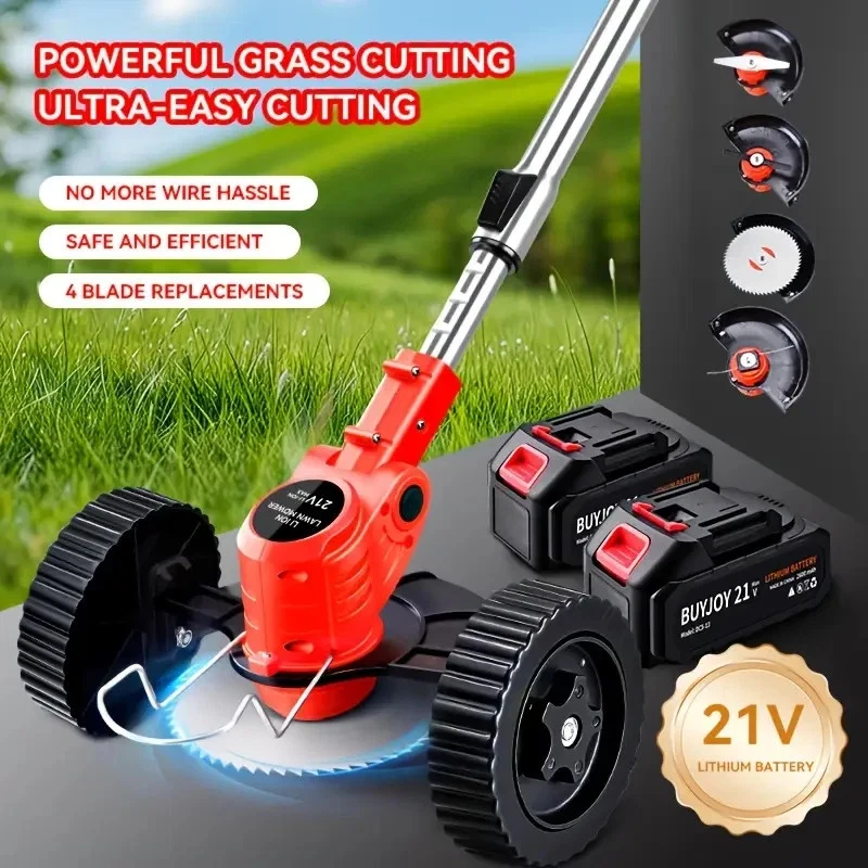 Cortacésped eléctrico inalámbrico portátil para el hogar, desmalezadora de patio/color gris inalámbrico Foto 2 de 4