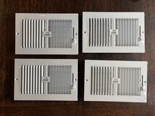 Lot of 4, TruAire 102M 10X06 10 inx6 in. 2-Way Steel Wall/Ceiling Register White