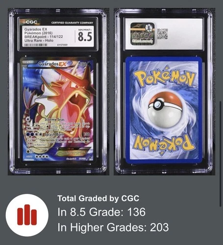 Gyarados EX (Full Art) 114/122 Breakpoint Holo Ultra Rare 2016 CGC 8.5 NM/MINT+