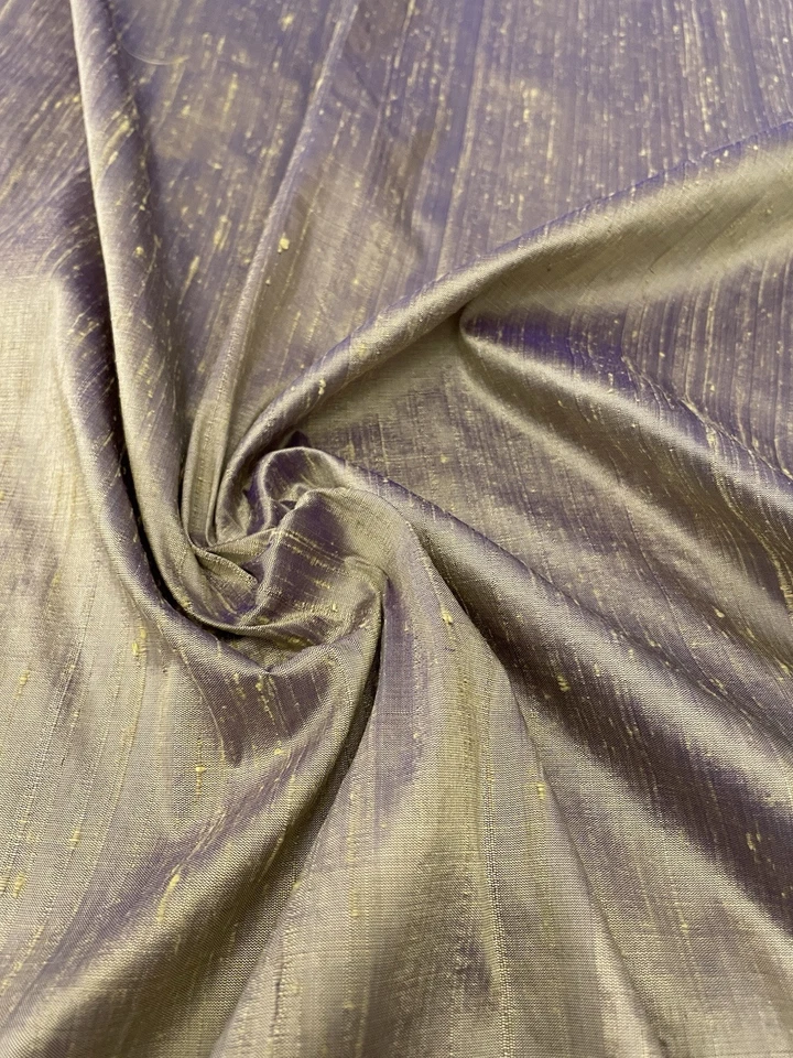 100% Silk Dupion Fabric in Shot Gold & Purple Iridescent - Image 2 of 2