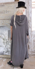 Magnolia Pearl Hooded Jersey Maxi Tee Shirt dress in Ozzy Gray w/ MP logo