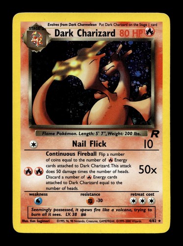 Dark Charizard (4) Team Rocket #04 (2000) Holo HP Pokemon