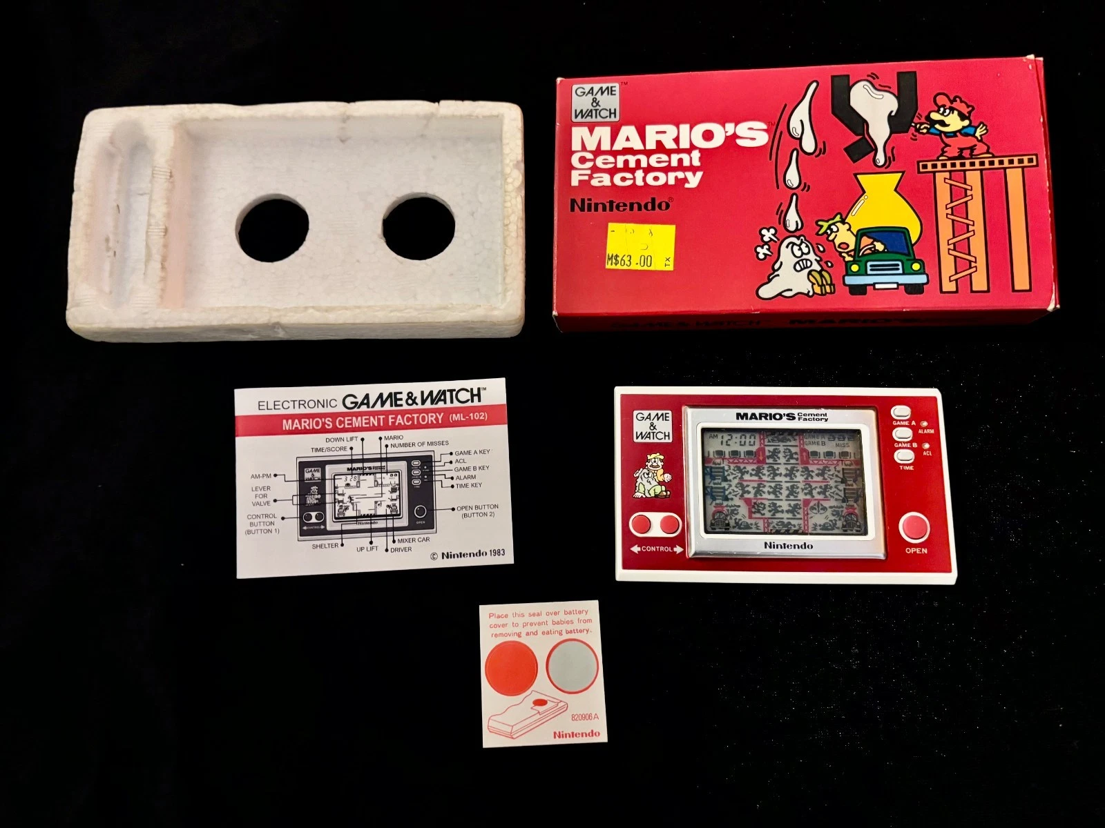 Nintendo Mario's Cement Factory game & watch vintage retro classic toy LCD game