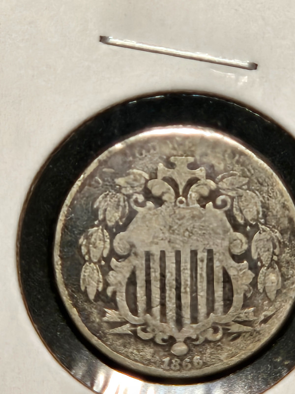 1866 SHIELD NICKEL W/RAYS