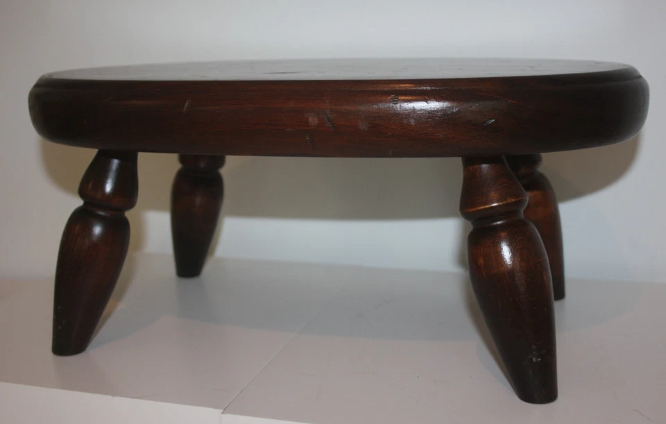 Solid Wood Oval Footstool Seat 17X10X7 - Image 3 of 4