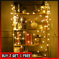 LED Battery Operated Star Lights Fairy String Light Christmas Party Bedroom Lamp