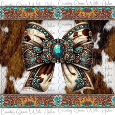 20oz Skinny Wrap Western Bow Sublimation Transfer Ready To Press