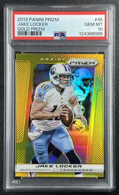 JSY# 10/10 JAKE LOCKER PSA 10 2013 PANINI PRIZM #45 TRUE GOLD TITANS POP 1