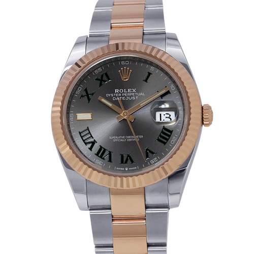 ROLEX Datejust 41mm Steel 18K Rose Gold Slate Dial 126331