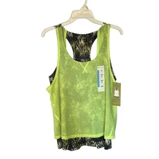 New Z by Zobha Double Layer Printer Tank, size Large, lightweight, racerback.