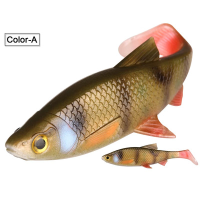 3D River Roach Paddle Tail Fishing Lure Softbait Offset Shad Pike Perch Zander C