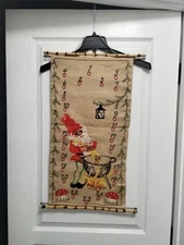 Vintage Danish Christmas Advent Calendar Tapestry Embroidery Tomte Nisse Elf