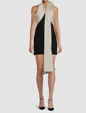 Halston Women's Black Renae V-Neck Colorblocked Sleeveless Minidress Size 2