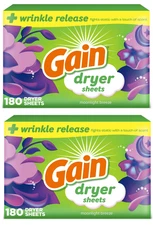 (Pack of 2) Gain Fabric Softener Dryer Sheets, Moonlight Breeze, 180 Count