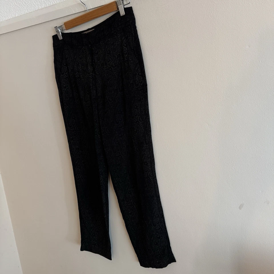 JIGSAW Black Mix Print SIZE 8 UK Slim Trousers - Image 3 of 4