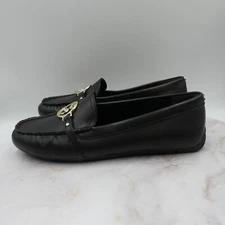 Sam & Libby Shoes Womens 9 Black Loafer Faux Leather Slip On Flat Lanie