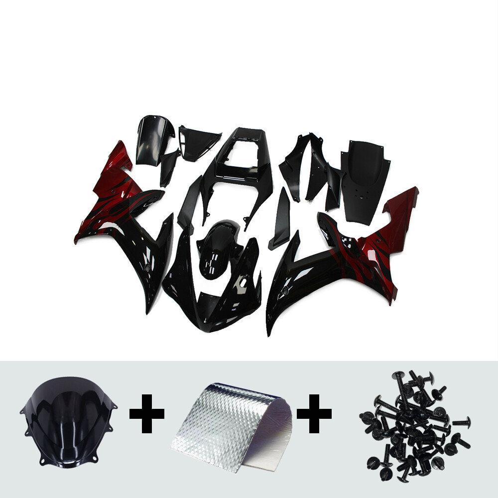 Red Black Motorcycle Fairings Kit for 2002-2003 Yamaha YZF1000 R1