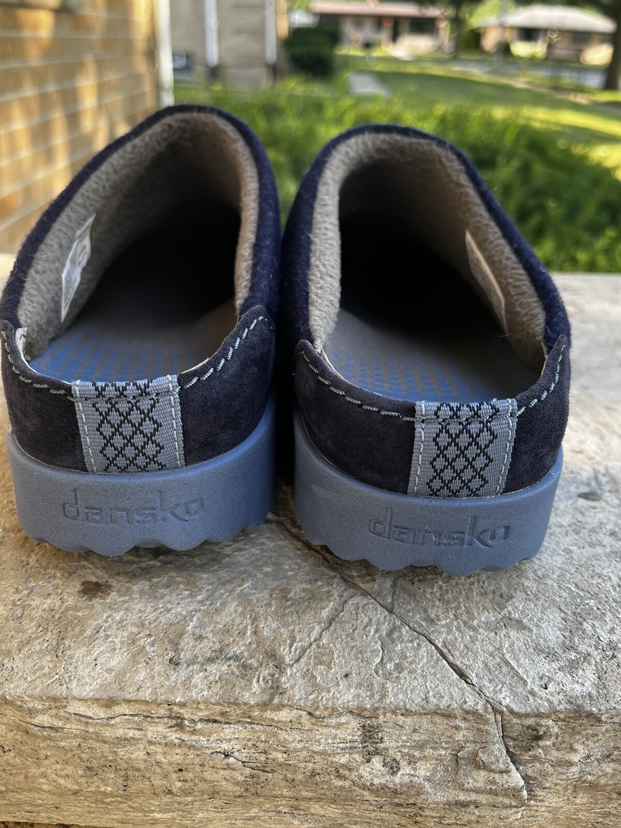 Dansko Womens Navy Blue Wool Blend LUCIE Clogs Slippers Sz 41 / US