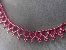 NEW Beautiful Red Beaded Victorian / Western Choker - Hand made