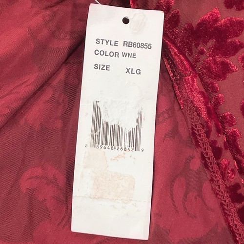 NWT Signature by Robbie Bee Womens XL Sheath Dress Red Velvet Split Bell Sleeve - Picture 11 of 15