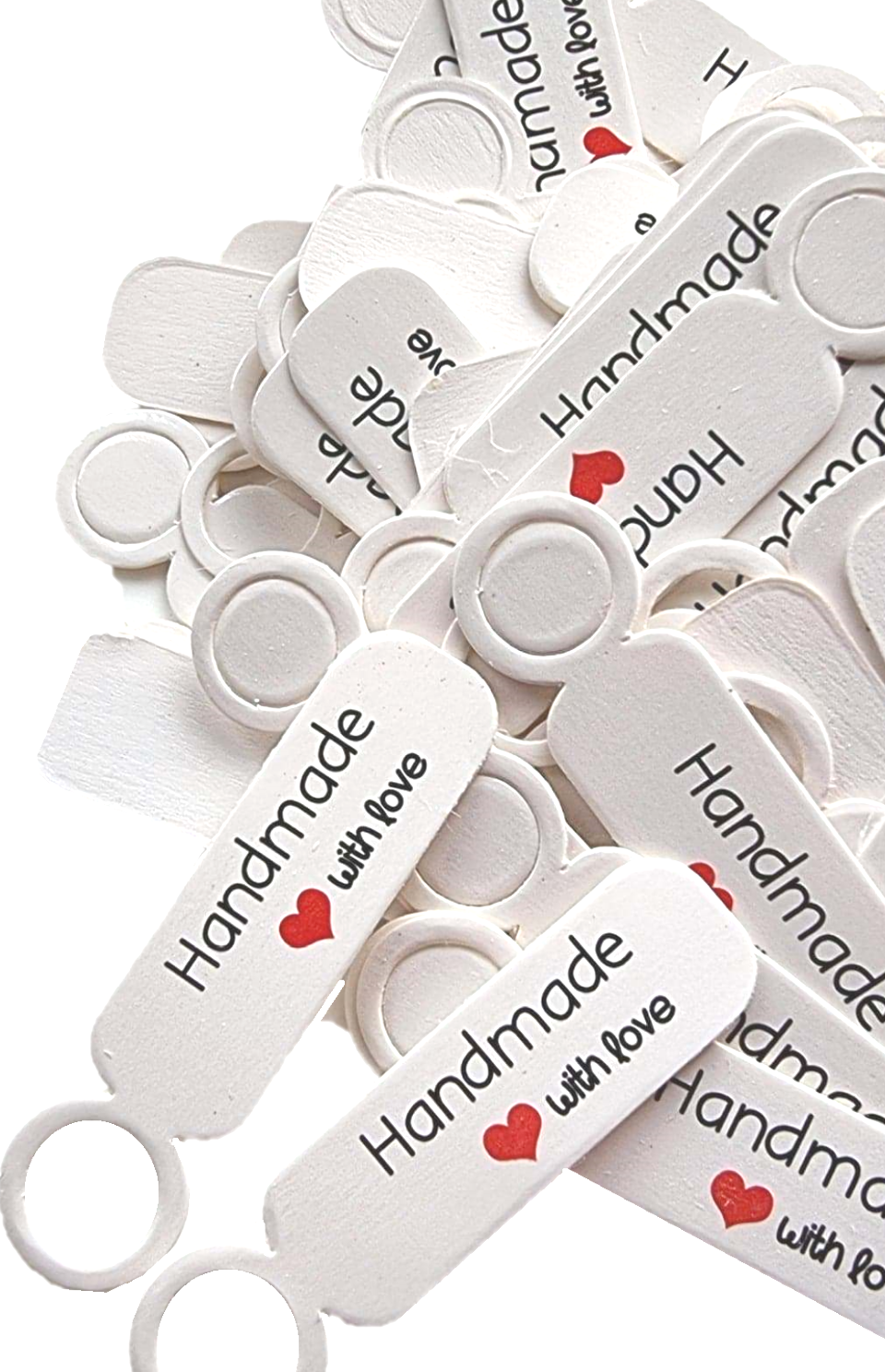 100 x Jewellery Display Gift Tag Price Labels ~ Handmade With Love White