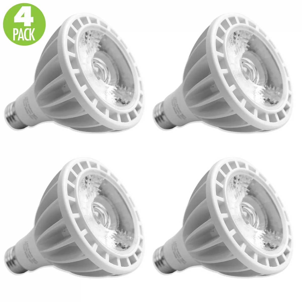 4 Pack PAR30 LED 20W 6500K Cool White Indoor Outdoor Flood Light Bulbs 150 Watt