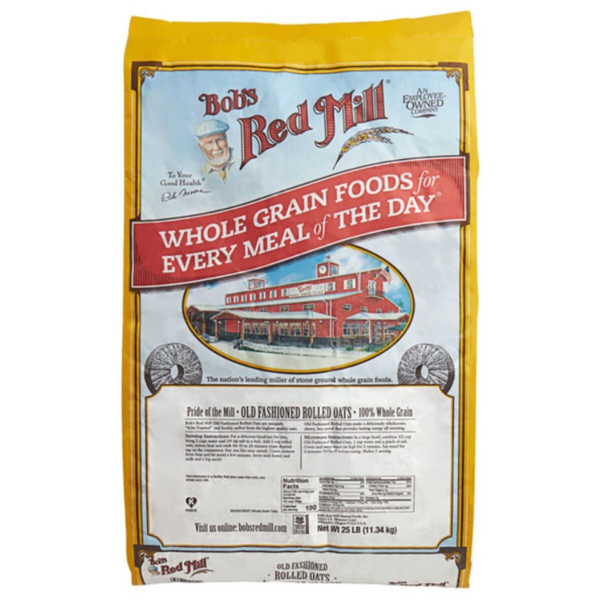 Whole Grain 25LB Rolled Oats Mill Bulk Food Breakfast Vegetarian Oatmeal - Photo 7 sur 12