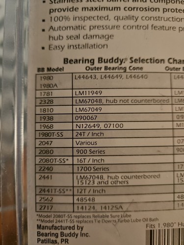 Bearing Buddy Trailer Wheel Bearing Protector Stainless Steel Model 1980SS - Foto 4 di 11