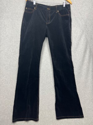 Michael Kors Velvet Corduroy Pants Straight Leg Womens Size 10 Classic Black