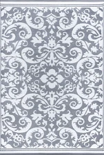 Gray Curls Bulbs Scrolls Leaves Transitional Casual Area Rug Floral SUN1603