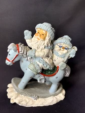 Snow  Buddies The Encore Group 2000 Santa Blue & White Rocking Horse W424