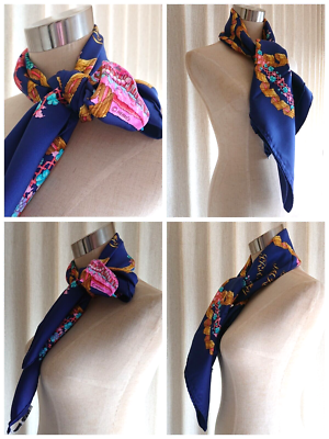 HERMES Scarf Carre 90 Silk 100% 