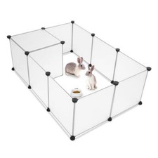 Pet Playpen, Portable Large Plastic Yard Fence Small Animals, Puppy Kennel Crate