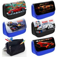 Personalised Pencil Case Boys Car Childrens Racing School Bag Kids Gift