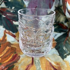 Zaya Rum Tiki Cocktail Glass Clear Embossed Heavy 10 oz Barware
