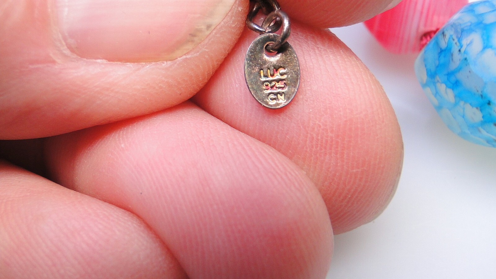 Lucas Lameth Large Agate Multi Colored Stone Bead… - image 3