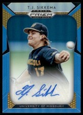 2019 Panini Prizm Draft Picks AUTO Prizms Carolina Blue #58 T.J. Sikkema/30