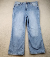 LC Lauren Conrad Jeans Womens 18 Plus Blue High Rise Flare Stretch Denim (38x28)