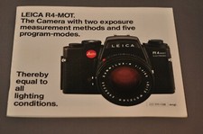 Leitz Leica R4-MOT Sales Brochure, Original, Not a Copy c1980