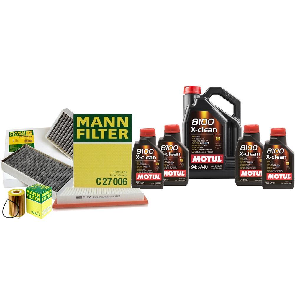 9L Motul 8100 XCLEAN 5W40 Mann Oil Filter Service Kit For W164 ML320 3.0 CDI TDI