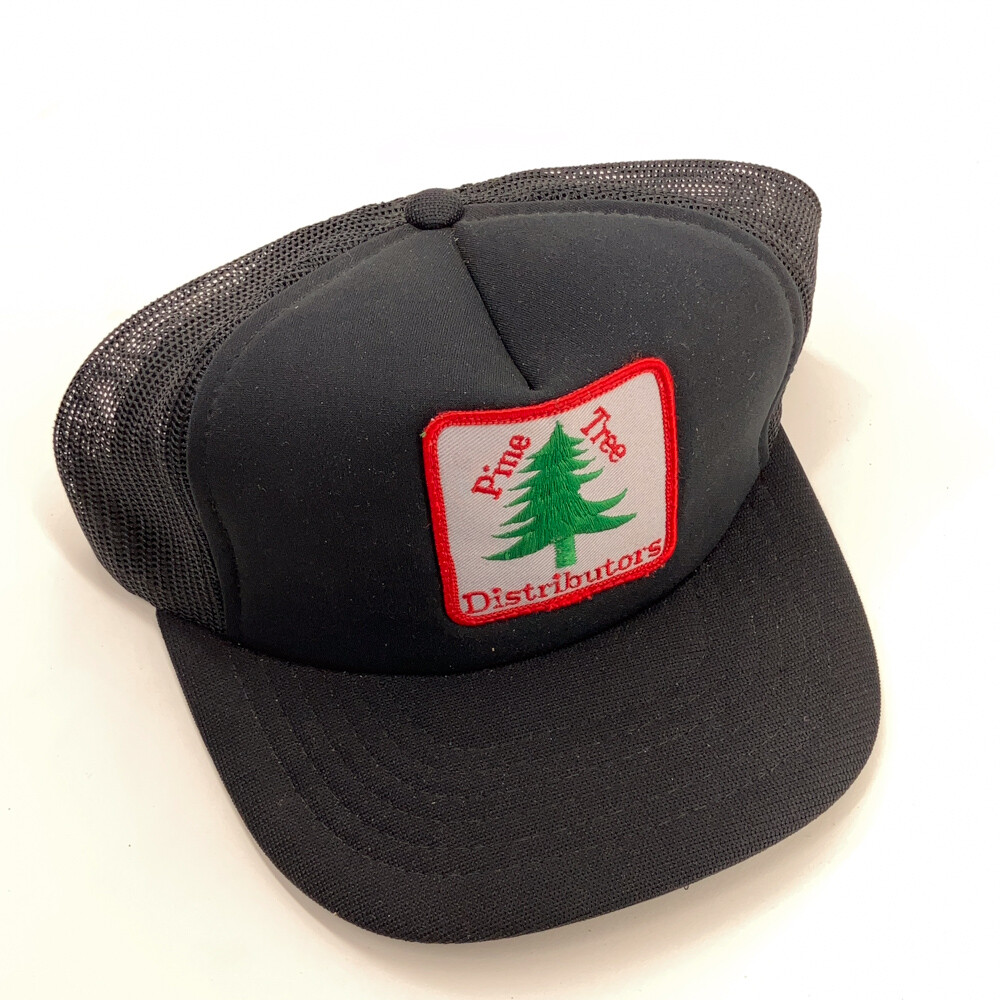 Pine Tree Distributors Vintage Patch Hat Black Fo… - image 2
