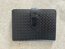 Raika Photo Album Brag Book Leather Black Braid Basket Weave 4x6" NWOB