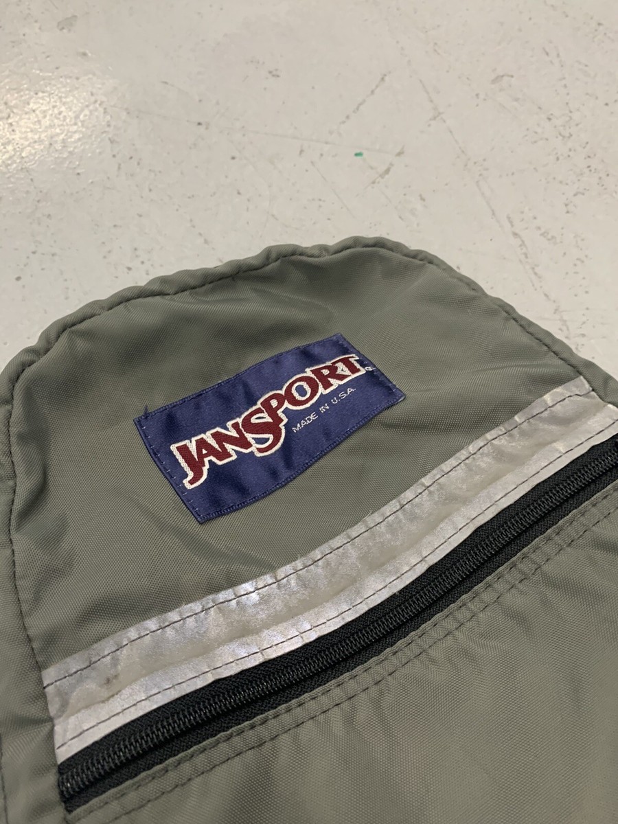 Vintage Jansport Mini Backpack 80s Made in USA Gray Reflective Bag
