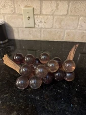 Lucite Grapes Amber Vintage MCM