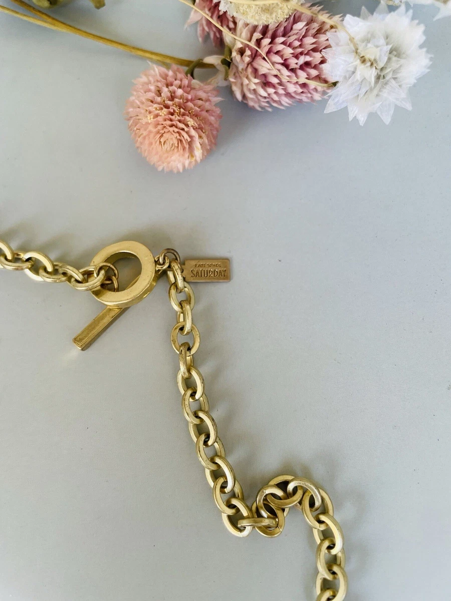 Kate Spade Saturday Vintage Signature Statement Necklace Gold