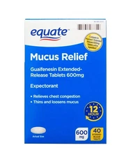 Equate Mucus Relief Expectorant 600mg 40 Extended-Release Tablets - EXP 06/2025