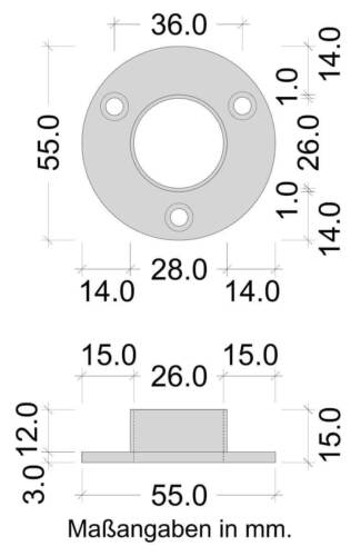 Schrankrohrlager rund Wandlager Ø 25 mm Metall Halter für Kleiderstange Rundrohr - Bild 8 von 16