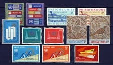 UN - New York . 1969 Year Set (192-202, C14) . 12 stamps . Mint Never Hinged