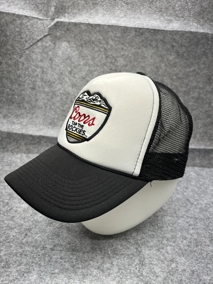 DE COLECCIÓN Coors Tap The Rockies Sombrero Gorra Snap Back Adulto OS Negro Poliéster Camionero Foto 4 de 4